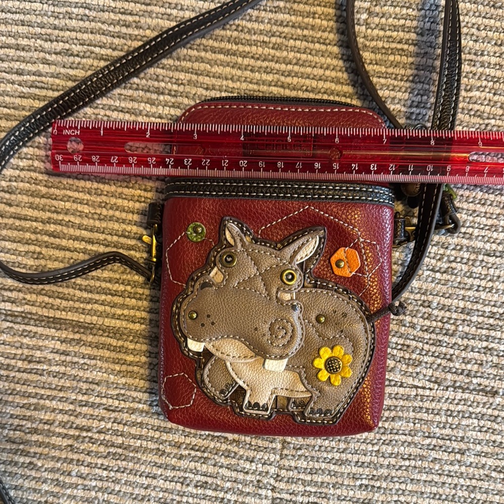 Chala Burgundy Mini Bag with Hippo Design - Picture 7 of 7